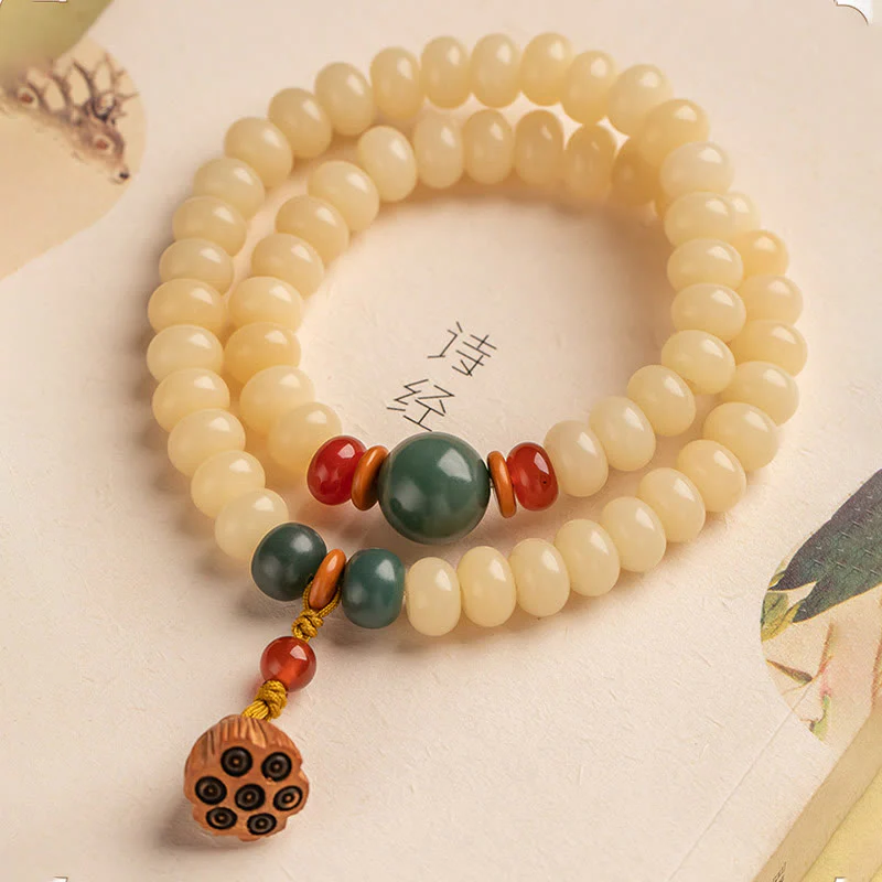 Braccialetto doppio giro Buddha Stones Bodhi Seed Lotus Baccello Charm Peace - Image 6