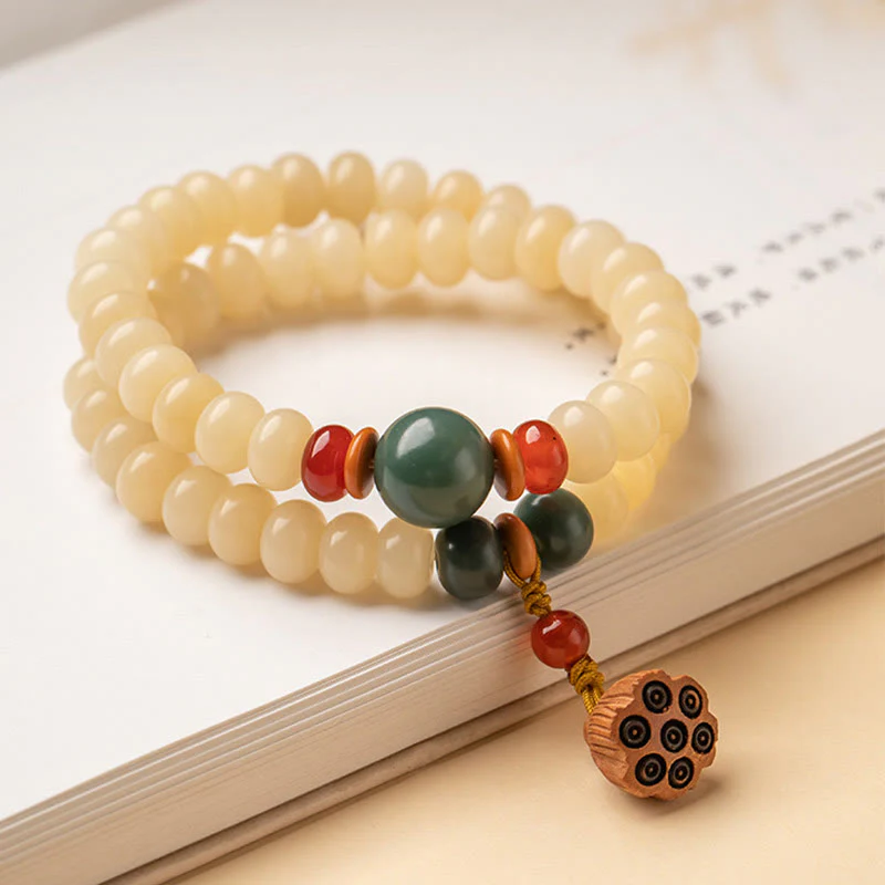 Braccialetto doppio giro Buddha Stones Bodhi Seed Lotus Baccello Charm Peace - Image 7