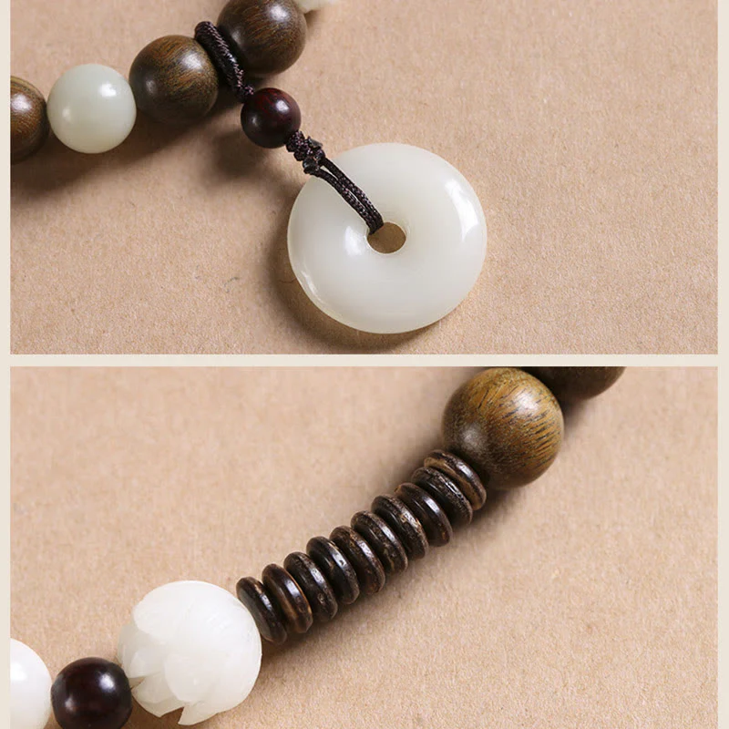 Braccialetto doppio giro Buddha Stones Bodhi Seed Sandalo verde Lotus Peace Buckle Harmony - Image 6