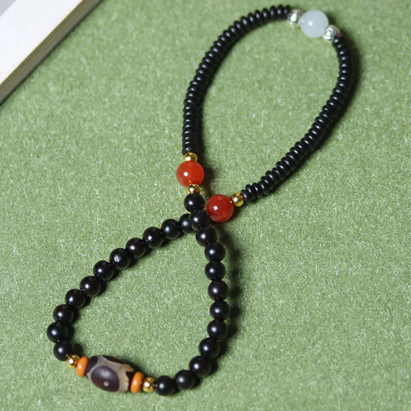 Braccialetto doppio giro Buddha Stones Ebano Sandalo Sandalo verde Perline Dzi Equilibrio Calma - Image 3