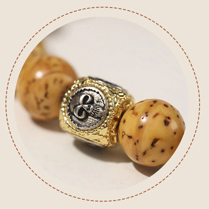 Braccialetto doppio giro Buddha Stones Tibetano Naturale Viola Oro Ratto Bodhi Seed Ricchezza - Image 14