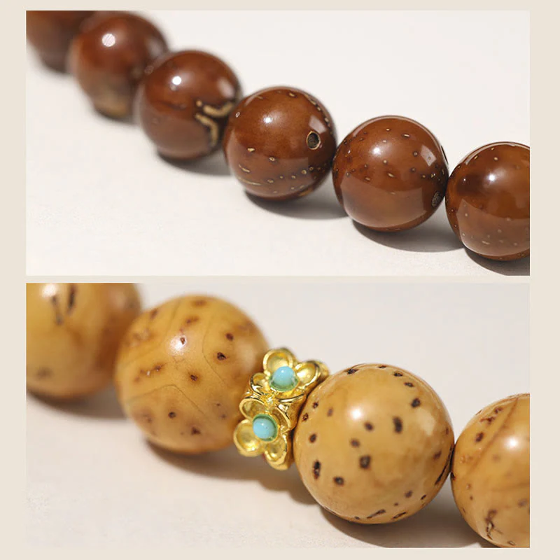 Braccialetto doppio giro Buddha Stones Tibetano Naturale Viola Oro Ratto Bodhi Seed Ricchezza - Image 16