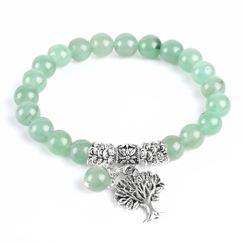 Braccialetto elastico portafortuna con albero della vita in pietra preziosa naturale Buddha Stones - Image 12