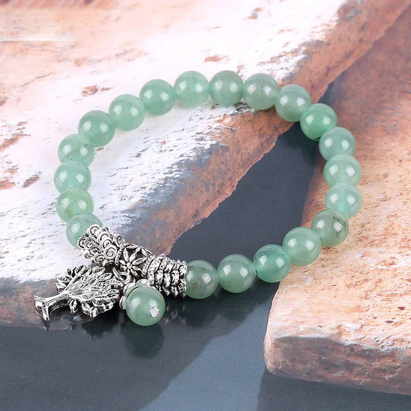 Braccialetto elastico portafortuna con albero della vita in pietra preziosa naturale Buddha Stones - Image 15