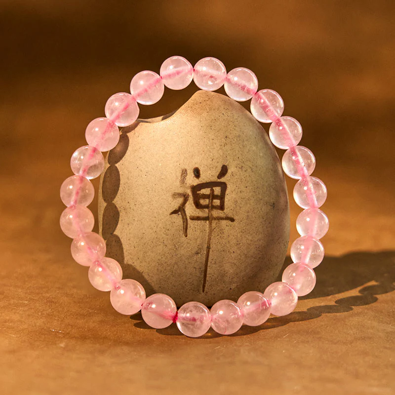 Braccialetto energetico curativo in quarzo rosa Buddha Stones - Image 2