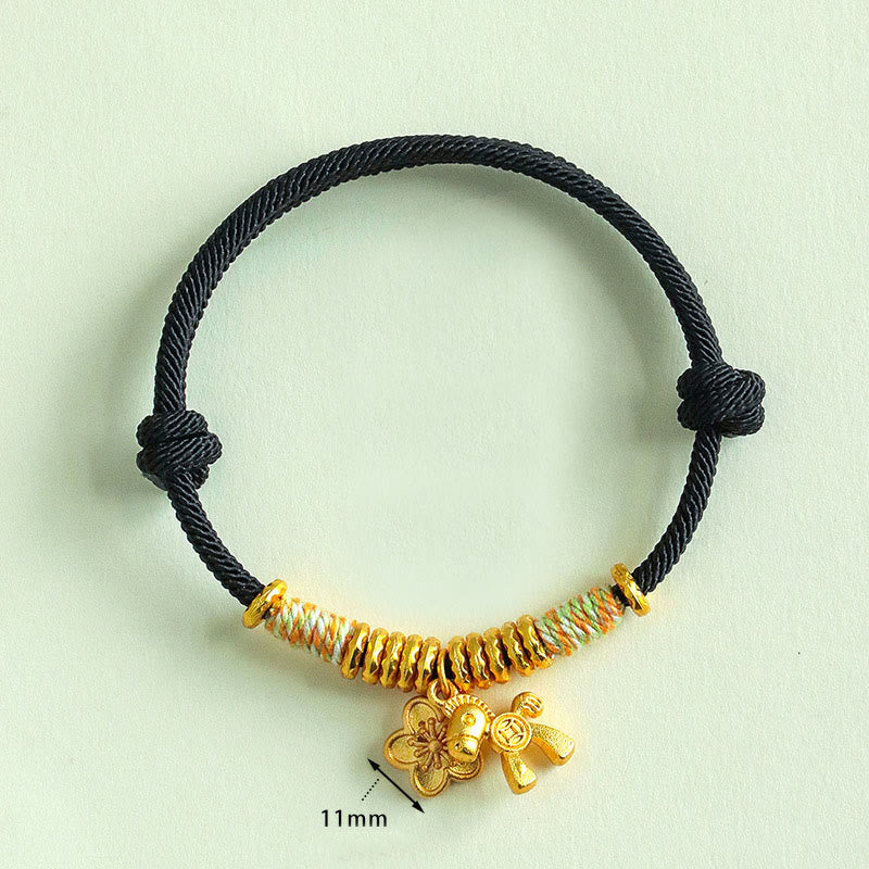Braccialetto fatto a mano con ciondolo a forma di fiore dell'anno del cavallo con cordino rosso Buddha Stones - Image 15