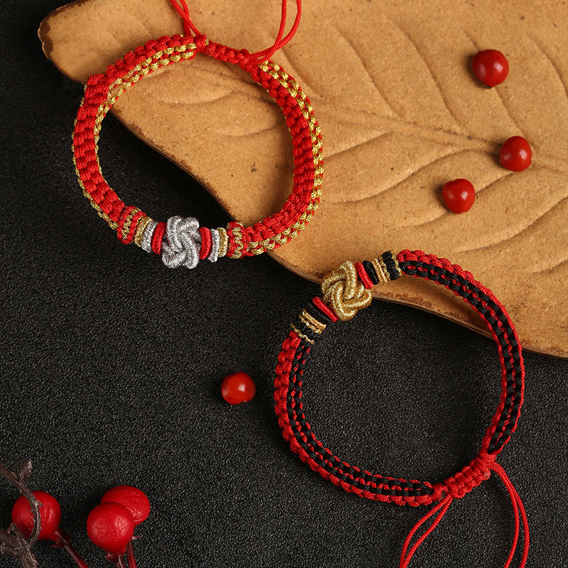 Braccialetto fatto a mano con nodo d'amore vero e colorato in Buddha Stones, fortuna - Image 2