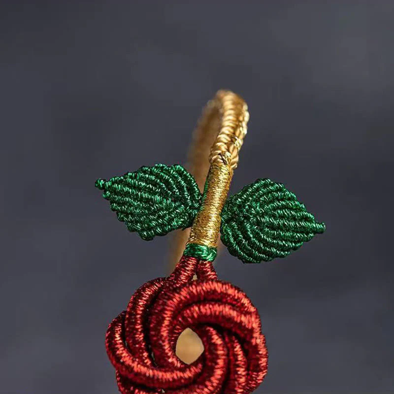Braccialetto fatto a mano con nodo della pace , Buddha Stones, fiore di rosa, corda a otto fili, fortuna - Image 11