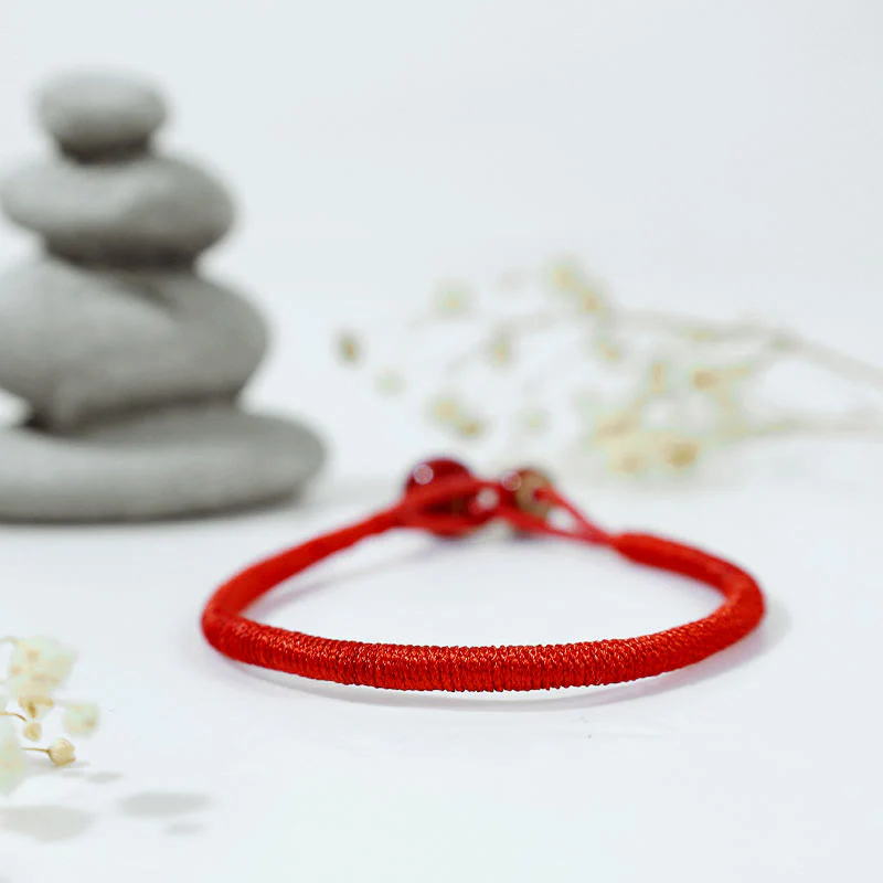 Braccialetto in ceramica con corda rossa portafortuna FengShui Buddha Stones - Image 5