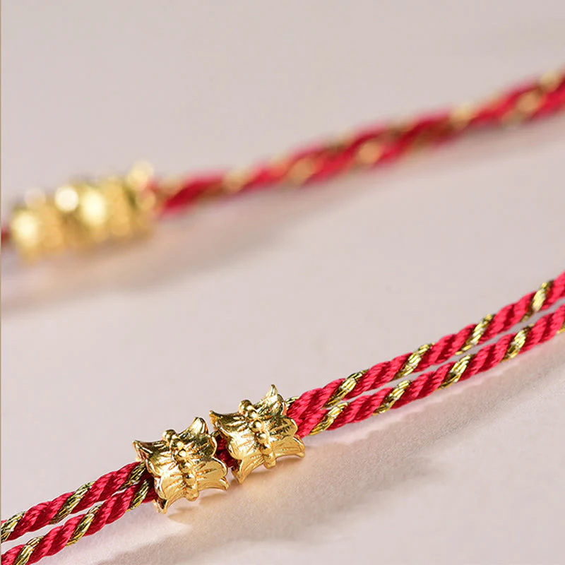 Braccialetto in corda intrecciata a mano con cinque Buddha Stones dell'imperatore e bilancia in rame - Image 13