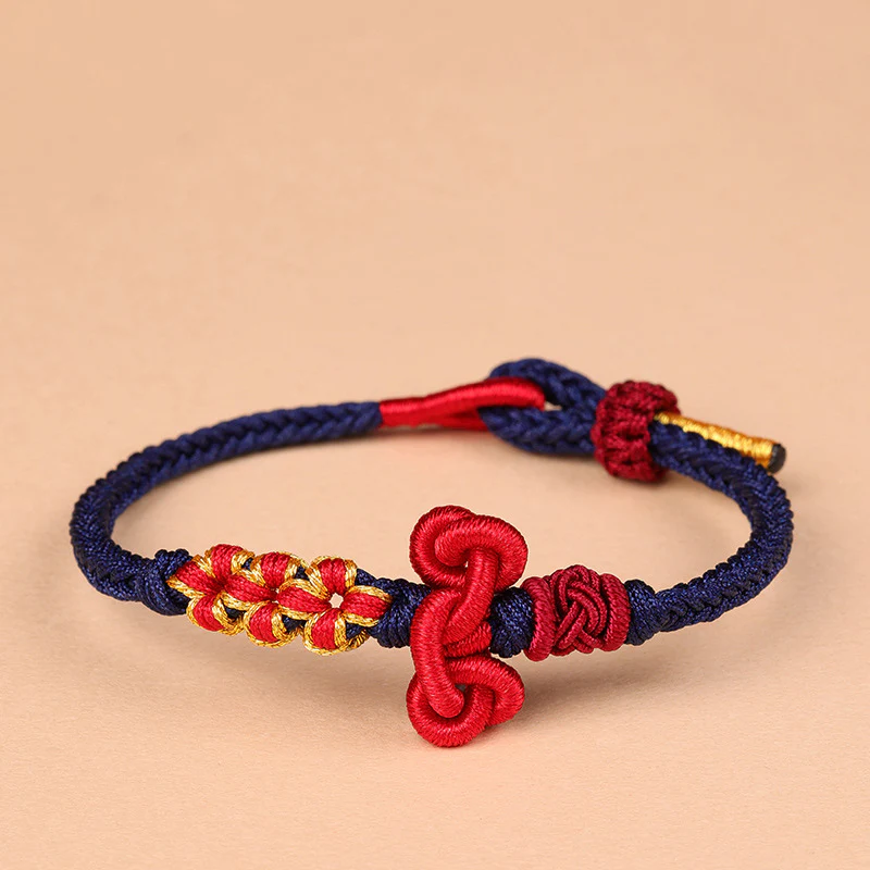 Braccialetto in corda intrecciata con nodo Wenchang fatto a mano Buddha Stones e forza fortunata - Image 11