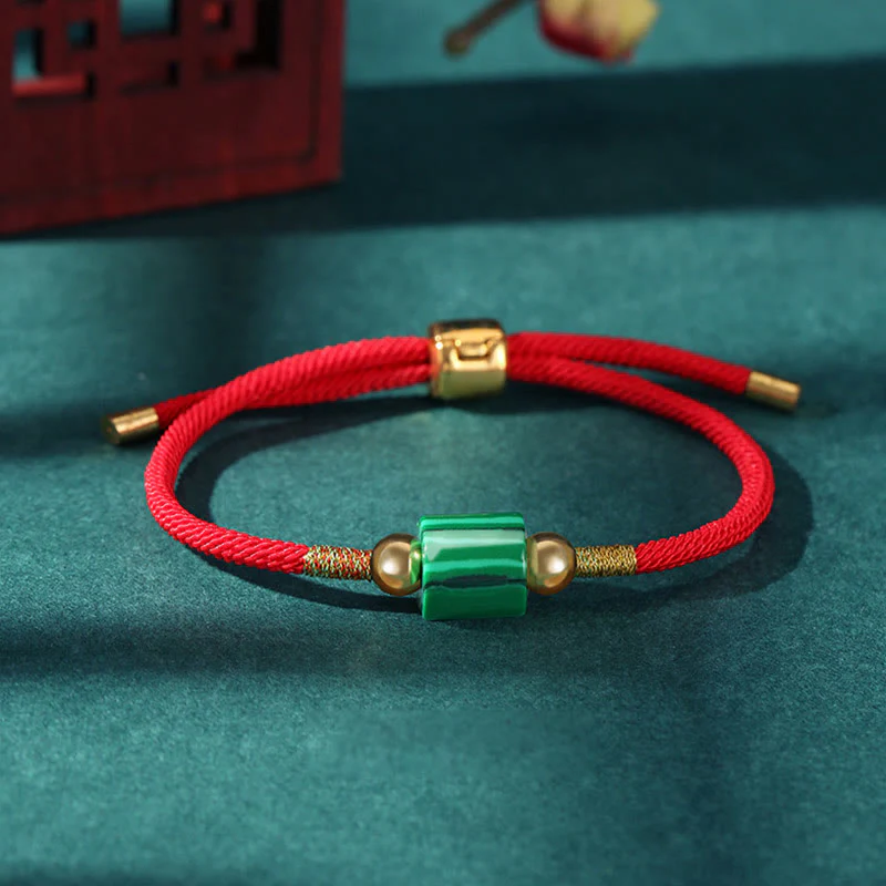 Braccialetto in corda intrecciata con protezione dalla fortuna in malachite, fatto a mano in Tibet, con Buddha Stones verde e pietra rossa - Image 17