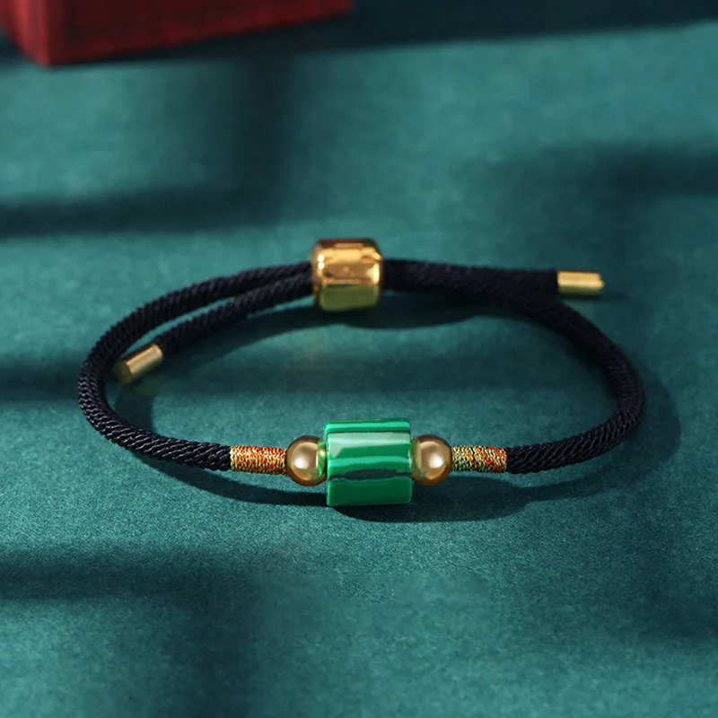 Braccialetto in corda intrecciata con protezione dalla fortuna in malachite, fatto a mano in Tibet, con Buddha Stones verde e pietra rossa - Image 18
