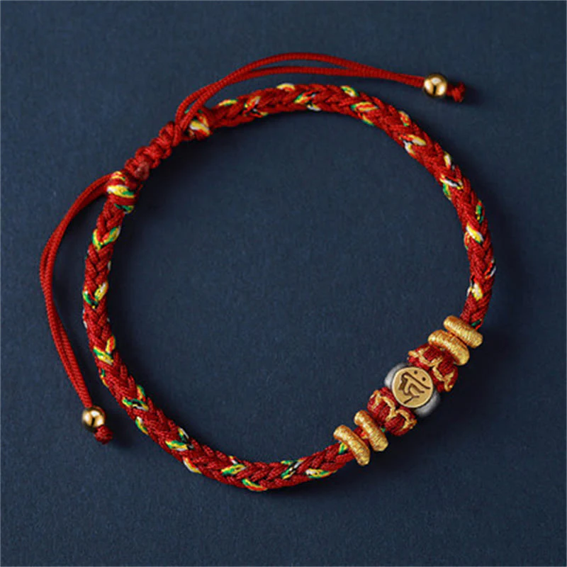 Braccialetto in corda intrecciata in argento con pietre Buddha Stones, zodiaco cinese, Buddha natale - Image 20