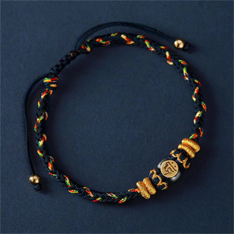 Braccialetto in corda intrecciata in argento con pietre Buddha Stones, zodiaco cinese, Buddha natale - Image 5