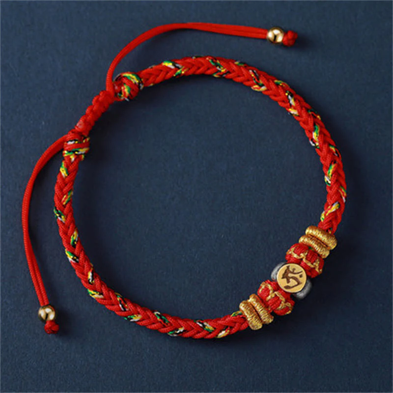 Braccialetto in corda intrecciata in argento con pietre Buddha Stones, zodiaco cinese, Buddha natale - Image 6