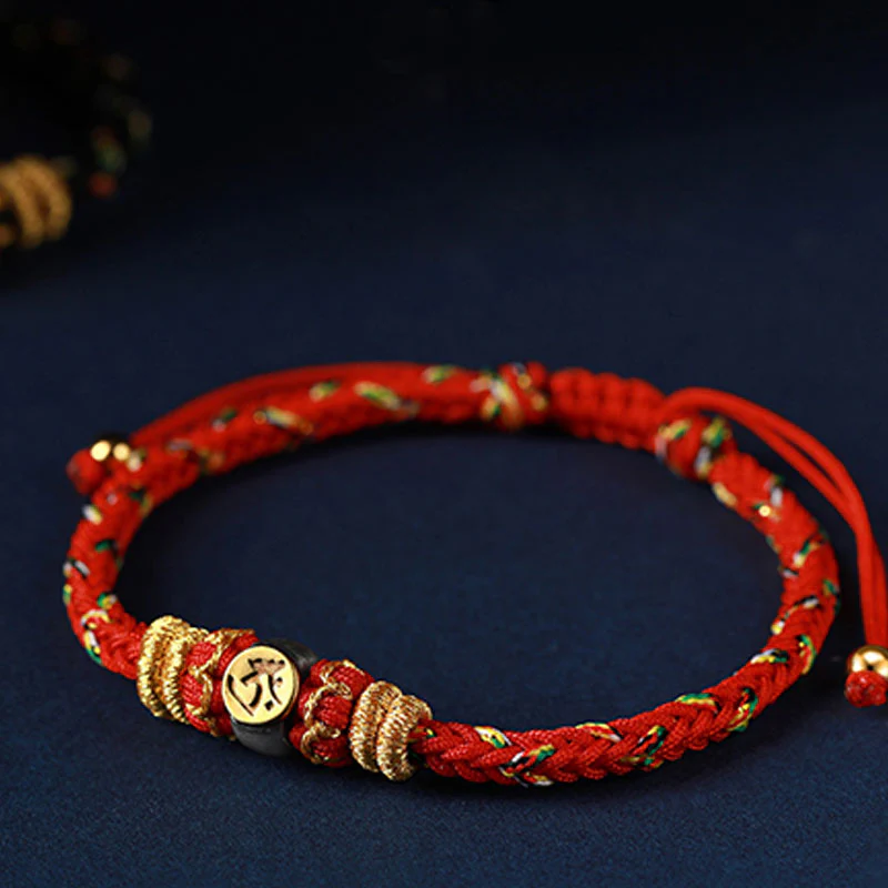 Braccialetto in corda intrecciata in argento con pietre Buddha Stones, zodiaco cinese, Buddha natale - Image 9