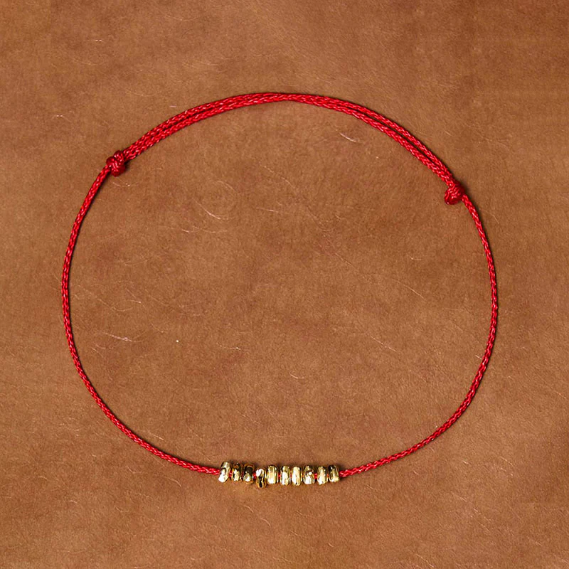 Braccialetto in corda ultra sottile intrecciata con piccoli pezzi di protezione in argento sterling 925 fatto a mano Buddha Stones