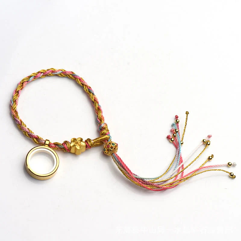 Braccialetto intrecciato a doppio giro con corda colorata fatta a mano in pietre Buddha Stones tibetane - Image 10
