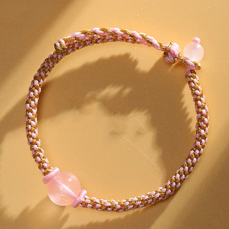 Braccialetto intrecciato calmo con perline di cristallo rosa, fatto a mano, in agata rossa, ametista, quarzo rutilato dorato , Buddha Stones - Image 22