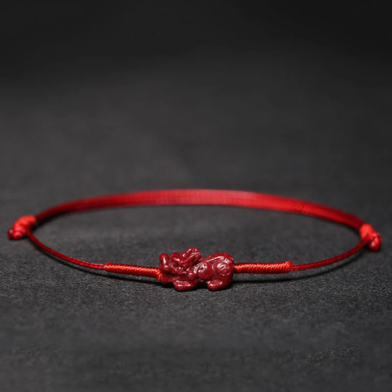 Braccialetto intrecciato con benedizione di Buddha Stones , fatto a mano, con fiore di prugna, quadrifoglio, PiXiu, loto, pesce koi, cinabro - Image 12