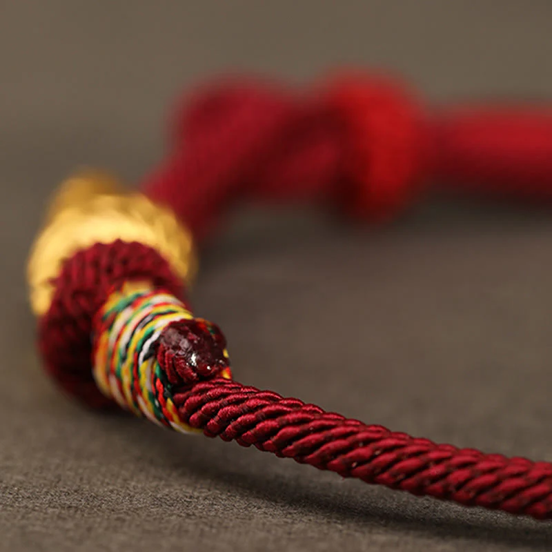 Braccialetto intrecciato con corda di protezione dalla fortuna fatto a mano con design dell'anno del serpente , Buddha Stones , oro 999 - Image 11