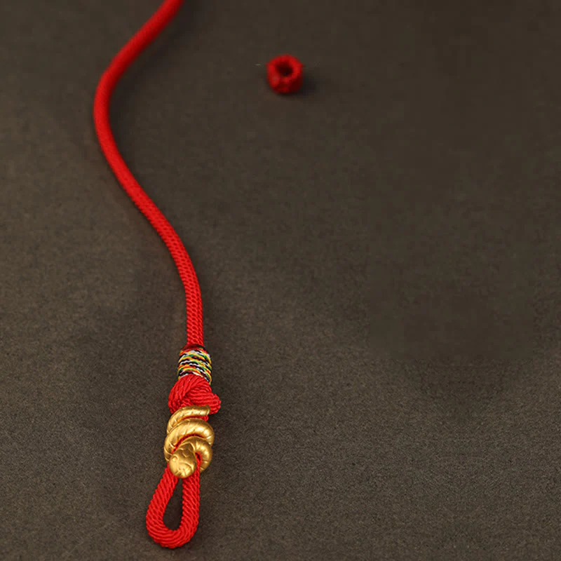 Braccialetto intrecciato con corda di protezione dalla fortuna fatto a mano con design dell'anno del serpente , Buddha Stones , oro 999 - Image 16