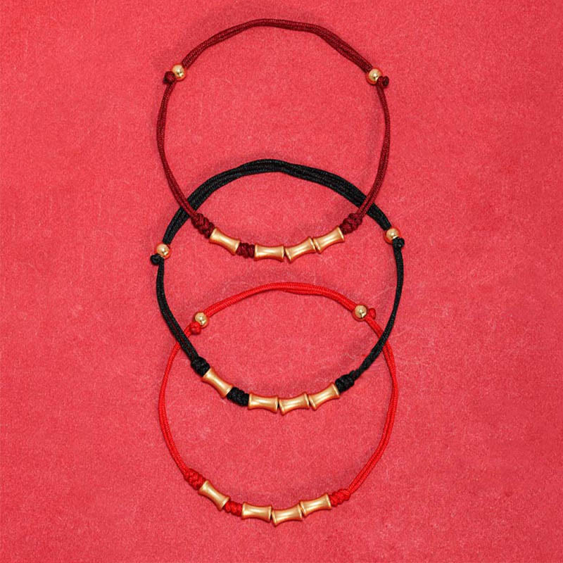 Braccialetto intrecciato con protezione e fortuna in argento sterling 925 con design in bambù Buddha Stones - Image 15