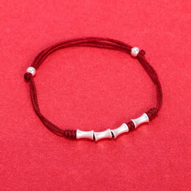 Braccialetto intrecciato con protezione e fortuna in argento sterling 925 con design in bambù Buddha Stones - Image 16