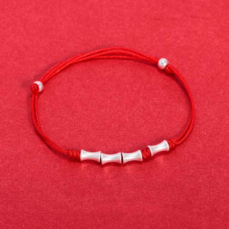 Braccialetto intrecciato con protezione e fortuna in argento sterling 925 con design in bambù Buddha Stones - Image 9