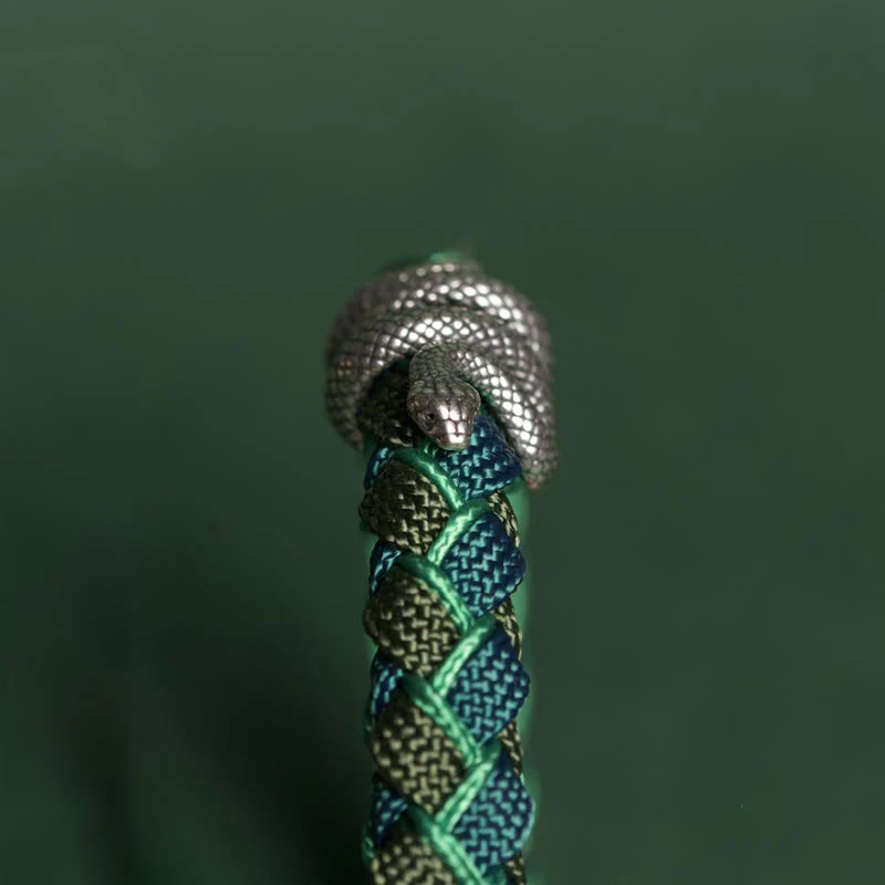 Braccialetto intrecciato con protezione in corda in argento sterling 999 Buddha Stones Year of the Snake - Image 8