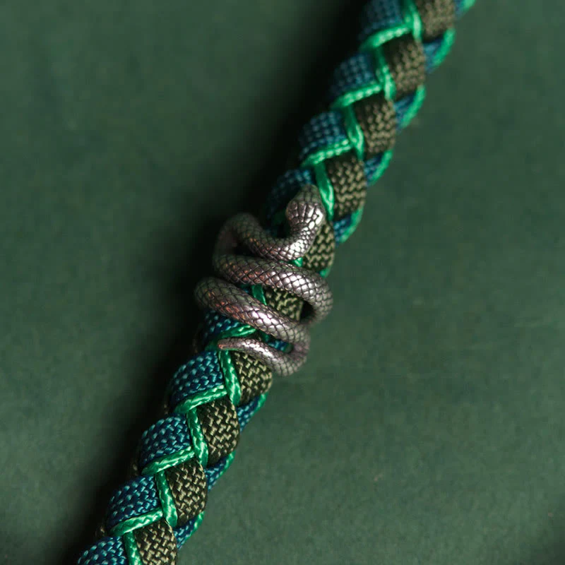 Braccialetto intrecciato con protezione in corda in argento sterling 999 Buddha Stones Year of the Snake - Image 9
