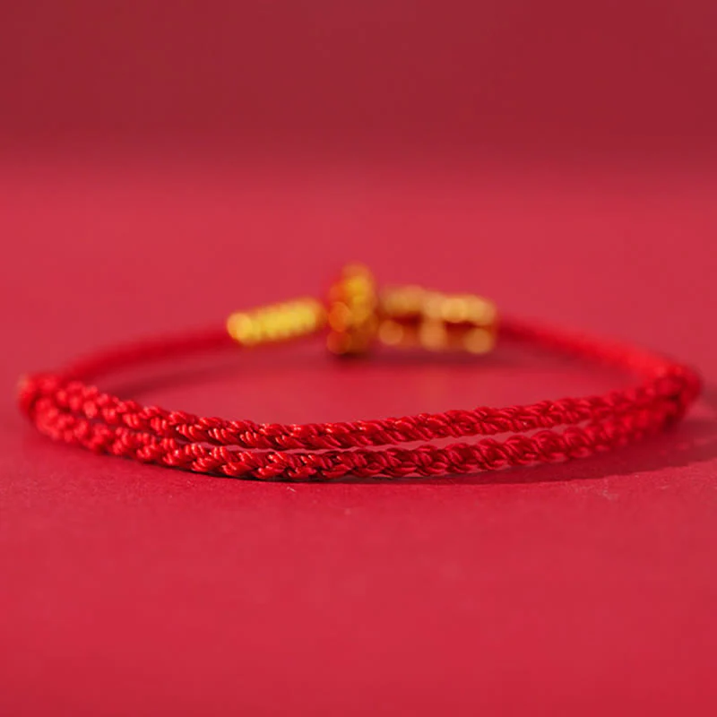 Braccialetto intrecciato di protezione con cordino rosso e nodo di loto Buddha Stones senza forma - Image 7