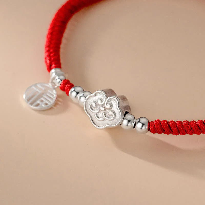 Braccialetto intrecciato in corda con nuvole di buon auspicio e benedizione in argento sterling 925 fatto a mano con Buddha Stones - Image 10