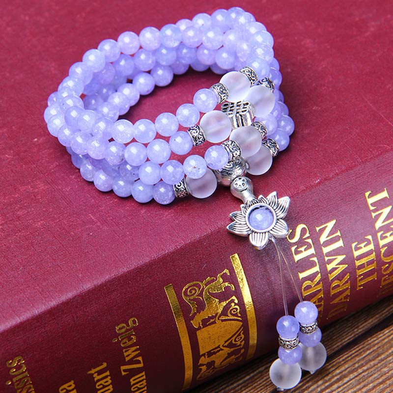 Braccialetto Mala con perline di diaspro viola Buddha Stones Strength - Image 3