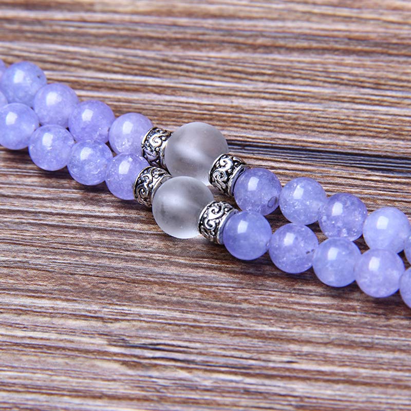 Braccialetto Mala con perline di diaspro viola Buddha Stones Strength - Image 8