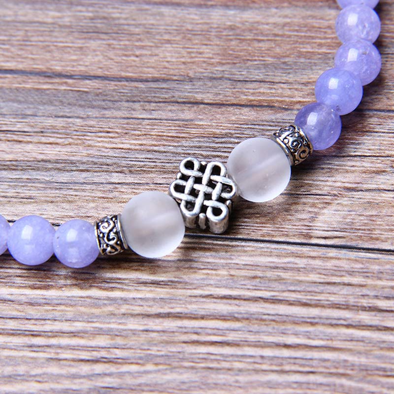 Braccialetto Mala con perline di diaspro viola Buddha Stones Strength - Image 9