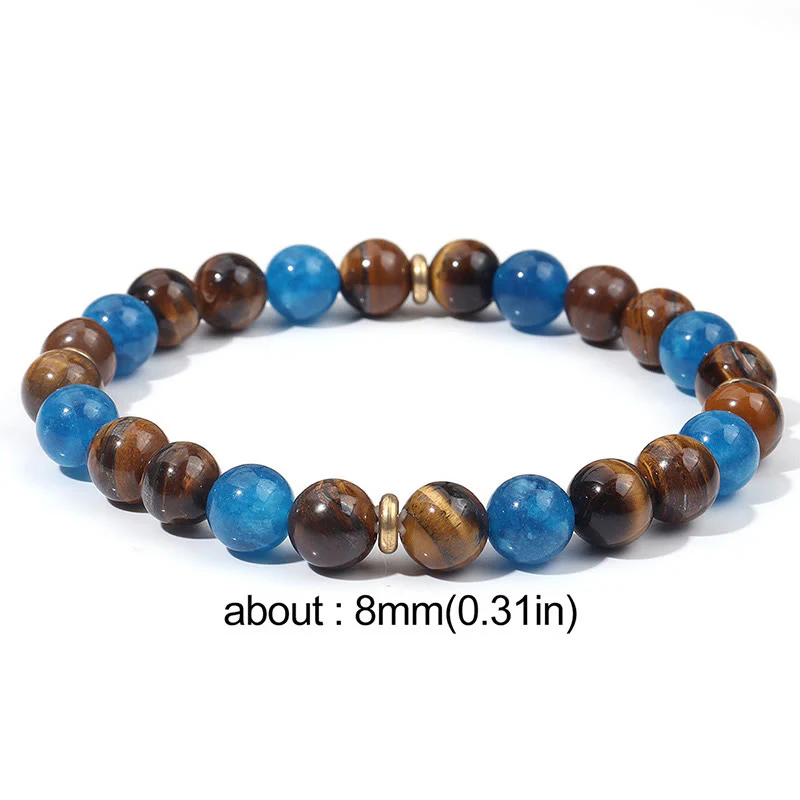 Braccialetto motivazionale con perline distanziatrici in apatite e occhio di tigre Buddha Stones - Image 8