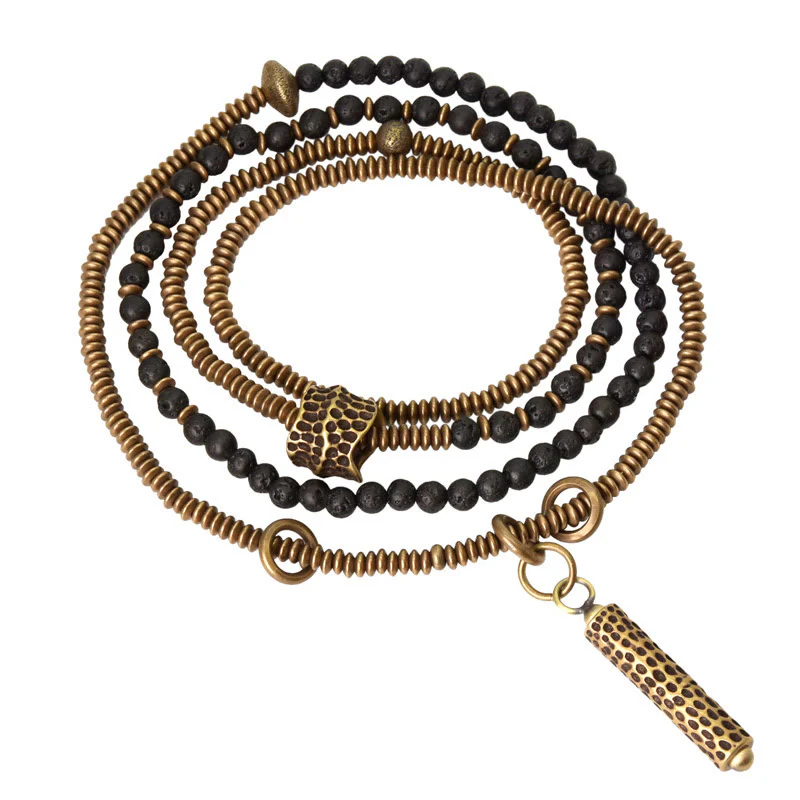 Bracciale multistrato in ottone e rame con Buddha Stones - Image 10