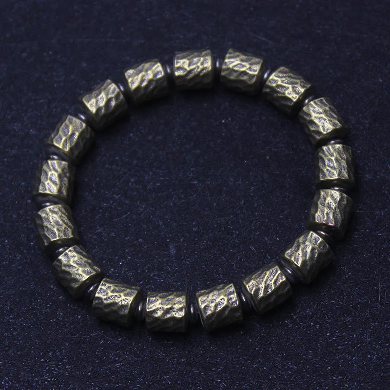 Braccialetto portafortuna con motivo a cratere di meteorite in rame Buddha Stones