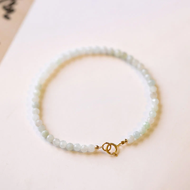 Braccialetto portafortuna in rame placcato oro 14k con perline ultrasottili in giada da 2 mm Buddha Stones - Image 2