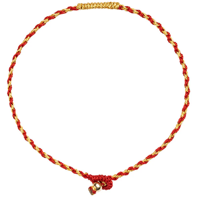 Braccialetto portafortuna intrecciato con nodo King Kong in corda di oro rosso placcato in oro 14K fatto a mano Buddha Stones - Image 11