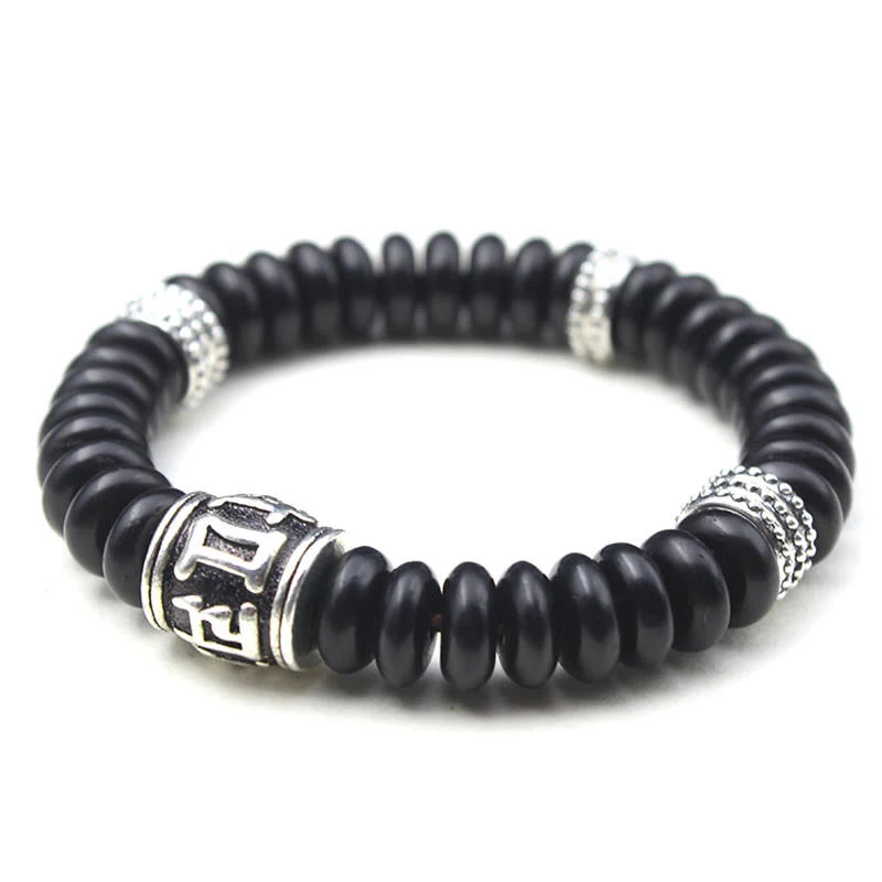 Braccialetto positivo Buddha Stones Natural Tibetan Coconut Shell Om Mani Padme Hum - Image 10