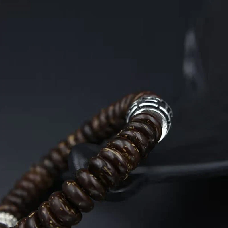 Braccialetto positivo Buddha Stones Natural Tibetan Coconut Shell Om Mani Padme Hum - Image 17