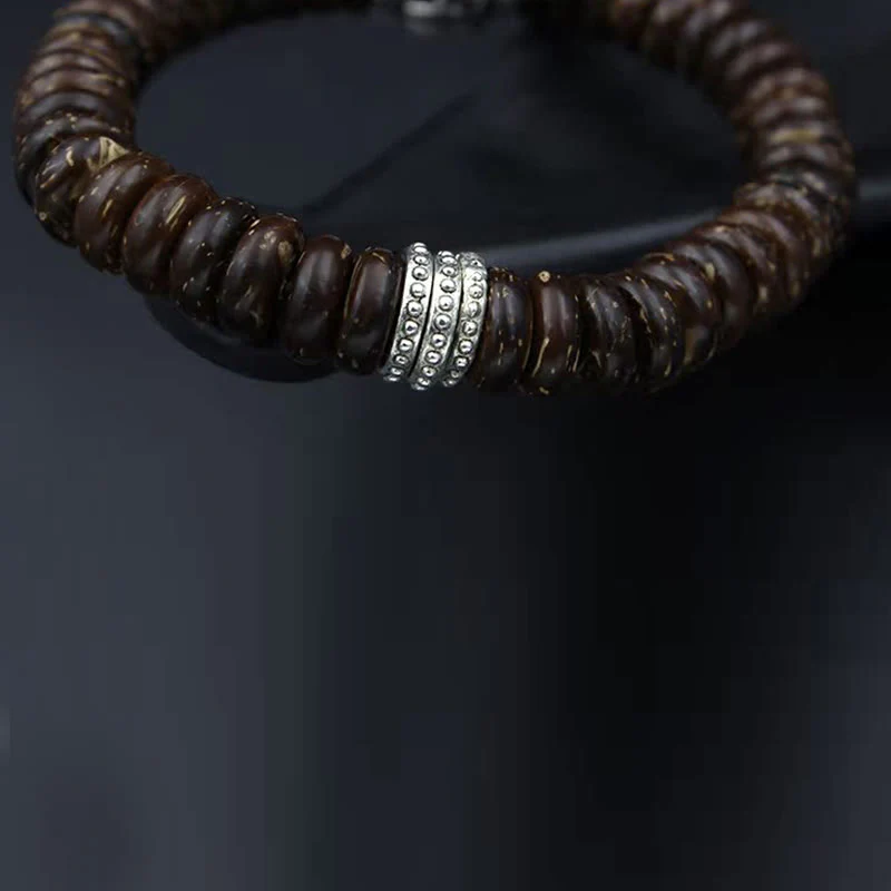 Braccialetto positivo Buddha Stones Natural Tibetan Coconut Shell Om Mani Padme Hum - Image 18