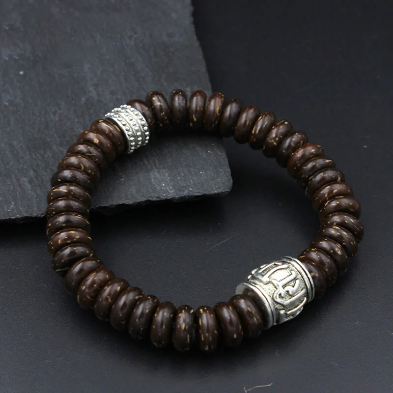 Braccialetto positivo Buddha Stones Natural Tibetan Coconut Shell Om Mani Padme Hum - Image 22