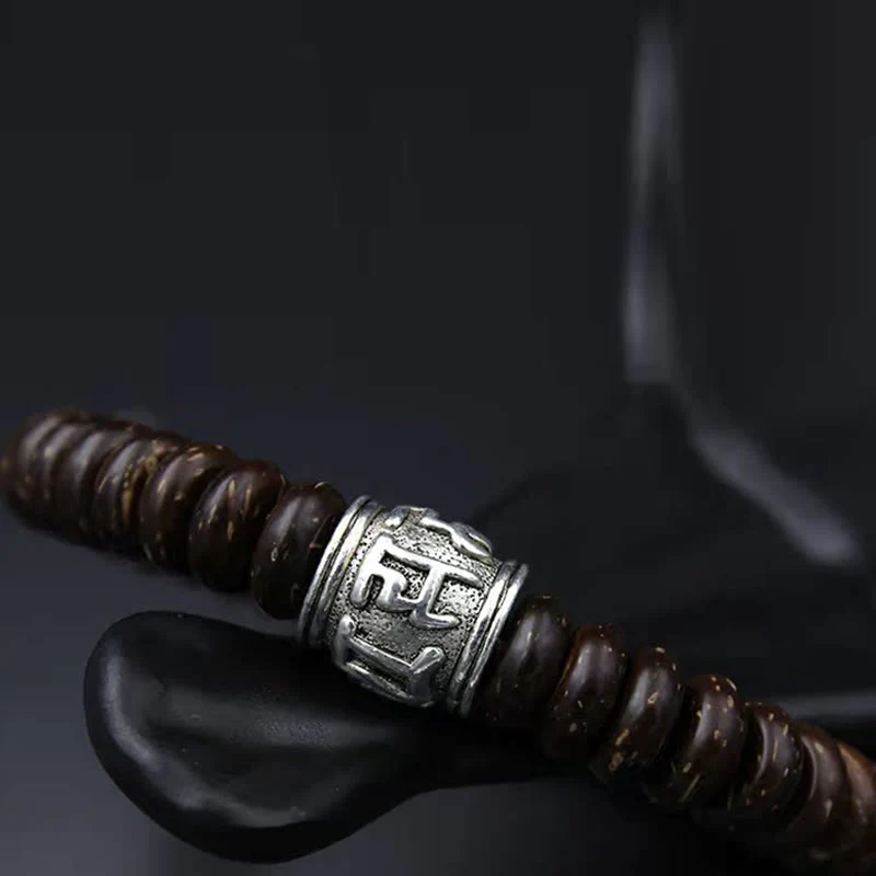 Braccialetto positivo Buddha Stones Natural Tibetan Coconut Shell Om Mani Padme Hum - Image 24