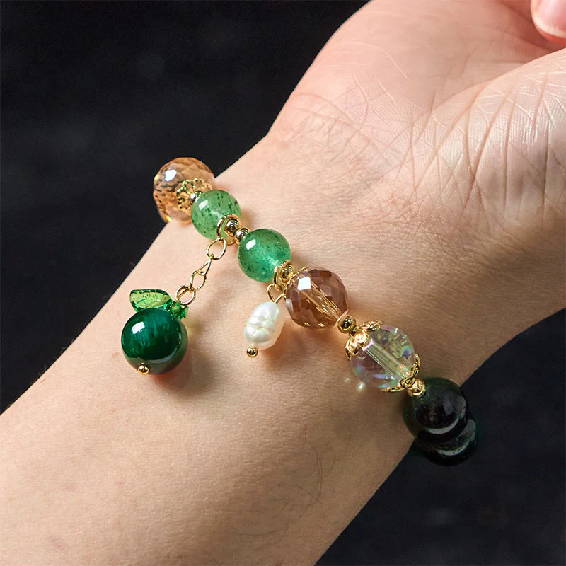 Braccialetto positivo con perline di occhio di tigre verde naturale Buddha Stones Green Leaf - Image 6