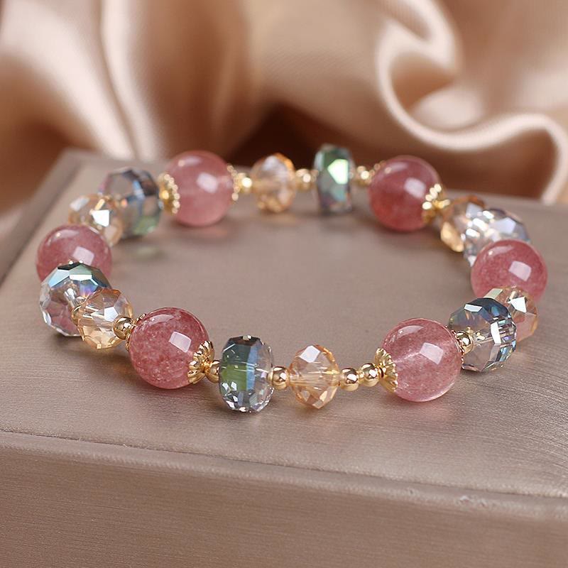 Braccialetto positivo in cristallo colorato di quarzo fragola naturale Buddha Stones - Image 3