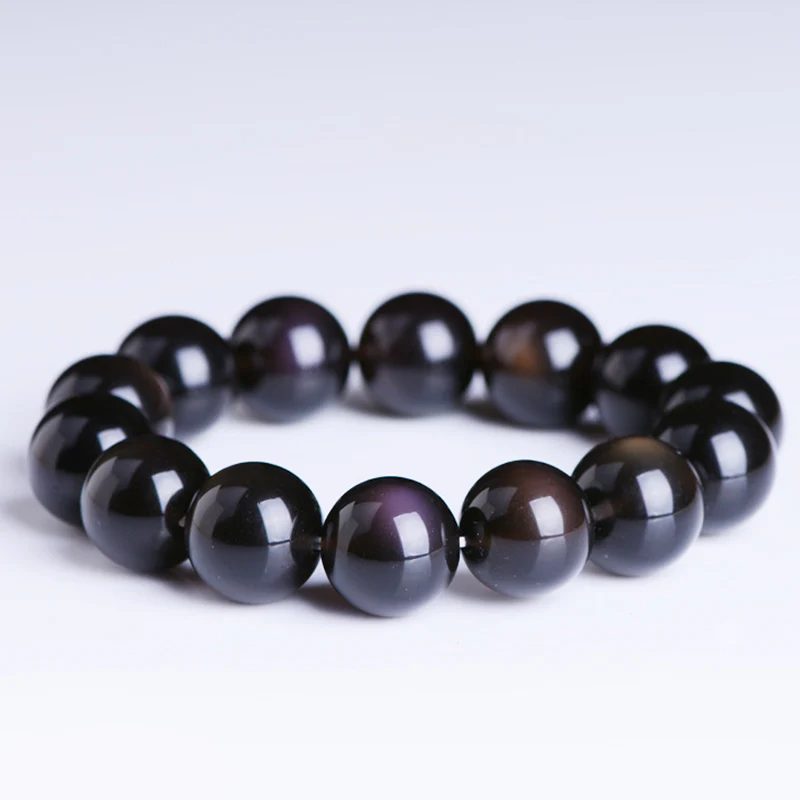 Braccialetto positivo in ossidiana arcobaleno naturale Buddha Stones - Image 6